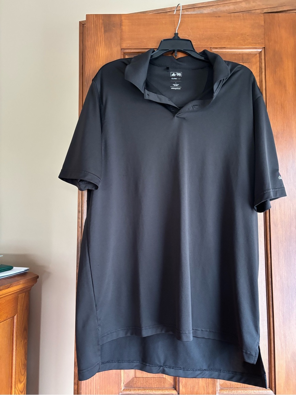 adidas Black Short-Sleeve Polo